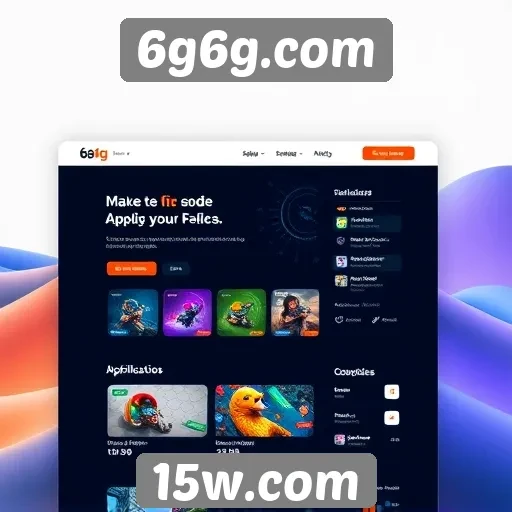 Navegação e design do site 6g6g.com